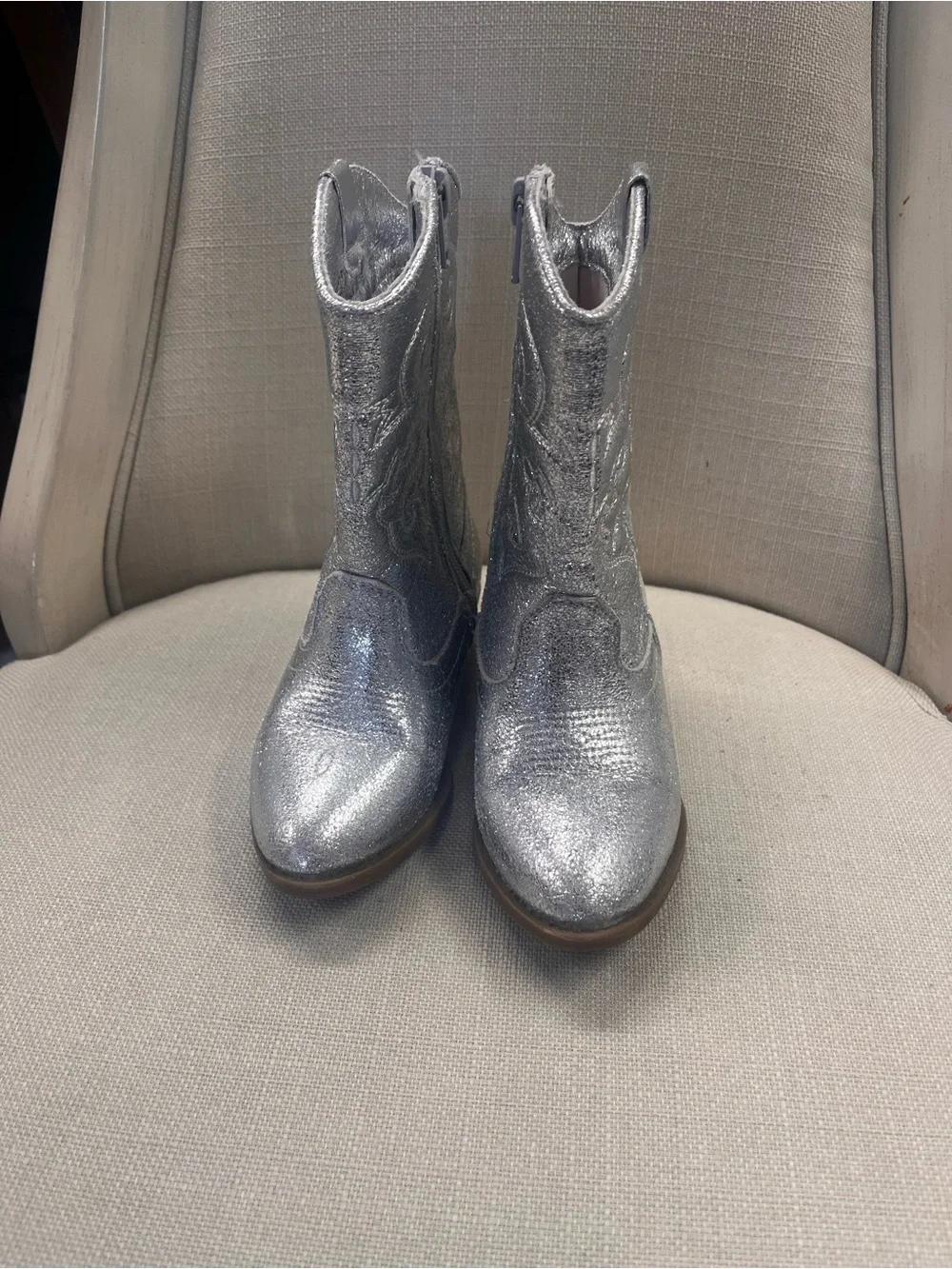 Tucker + Tate Sparkle Silver Kids Western Boots